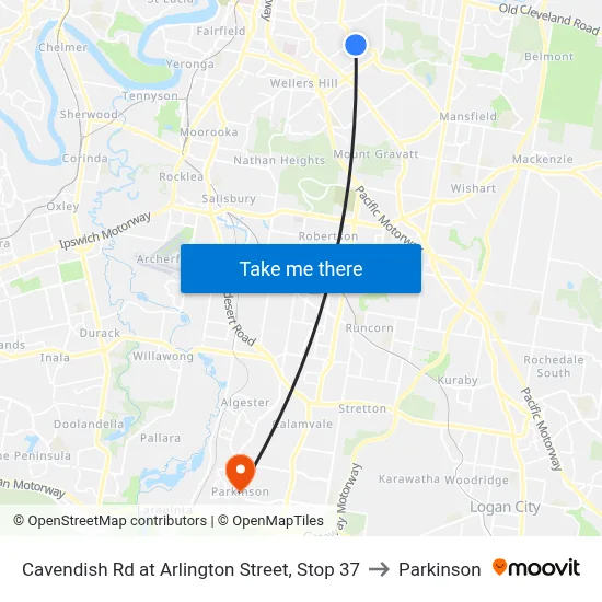 Cavendish Rd at Arlington Street, Stop 37 to Parkinson map