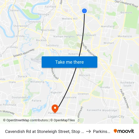 Cavendish Rd at Stoneleigh Street, Stop 38 to Parkinson map