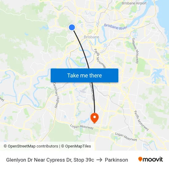 Glenlyon Dr Near Cypress Dr, Stop 39c to Parkinson map