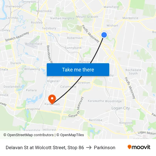 Delavan St at Wolcott Street, Stop 86 to Parkinson map