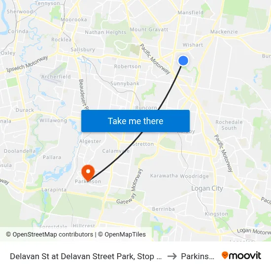 Delavan St at Delavan Street Park, Stop 85 to Parkinson map