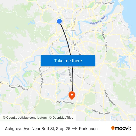 Ashgrove Ave Near Bott St, Stop 25 to Parkinson map