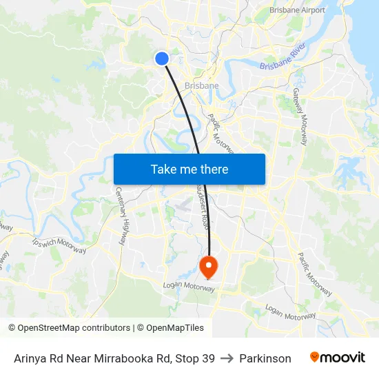 Arinya Rd Near Mirrabooka Rd, Stop 39 to Parkinson map
