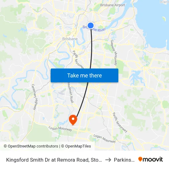Kingsford Smith Dr at Remora Road, Stop 29 to Parkinson map