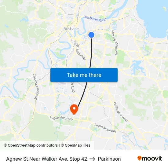 Agnew St Near Walker Ave, Stop 42 to Parkinson map