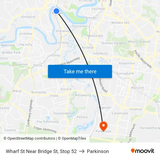 Wharf St Near Bridge St, Stop 52 to Parkinson map