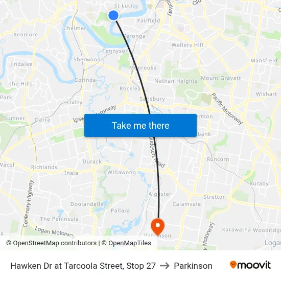 Hawken Dr at Tarcoola Street, Stop 27 to Parkinson map