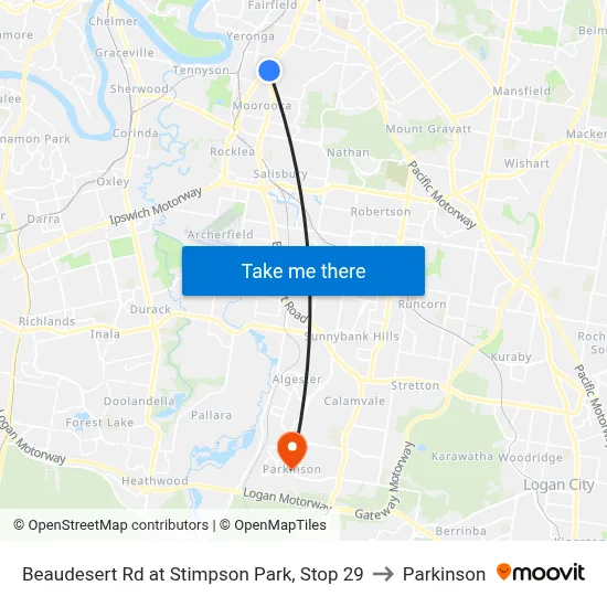 Beaudesert Rd at Stimpson Park, Stop 29 to Parkinson map