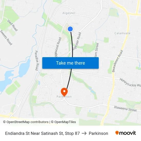 Endiandra St Near Satinash St, Stop 87 to Parkinson map