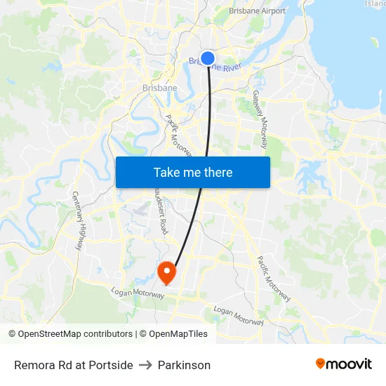 Remora Rd at Portside to Parkinson map