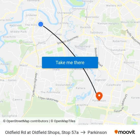 Oldfield Rd at Oldfield Shops, Stop 57a to Parkinson map