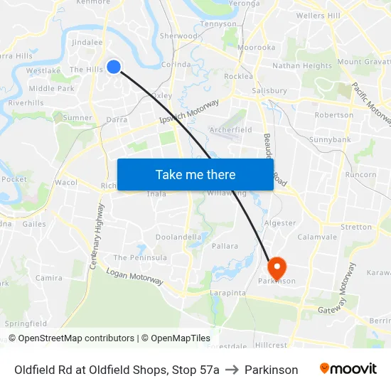 Oldfield Rd at Oldfield Shops, Stop 57a to Parkinson map