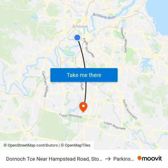 Dornoch Tce Near Hampstead Road, Stop 21 to Parkinson map