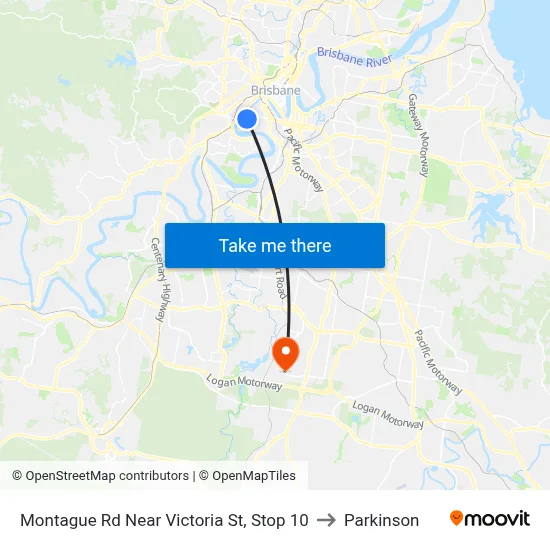 Montague Rd Near Victoria St, Stop 10 to Parkinson map