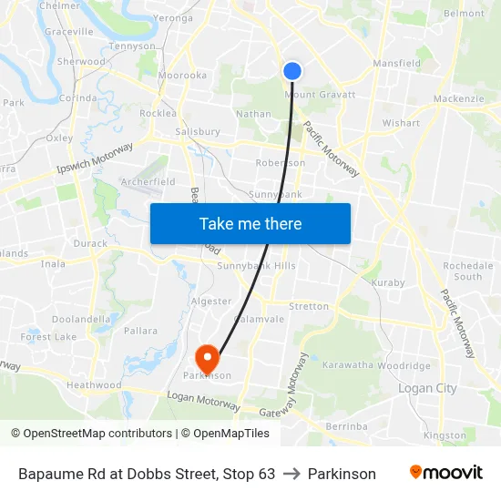 Bapaume Rd at Dobbs Street, Stop 63 to Parkinson map