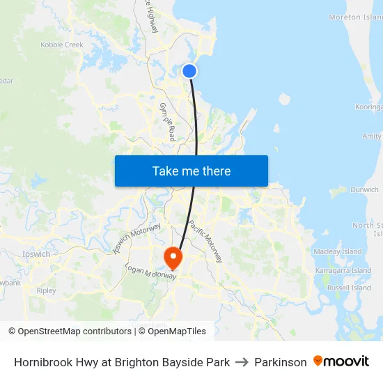 Hornibrook Hwy at Brighton Bayside Park to Parkinson map