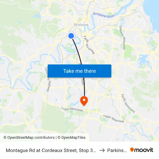 Montague Rd at Cordeaux Street, Stop 30/14 to Parkinson map