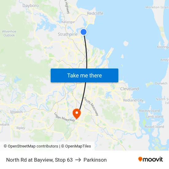 North Rd at Bayview, Stop 63 to Parkinson map