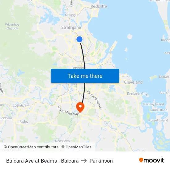 Balcara Ave at Beams - Balcara to Parkinson map