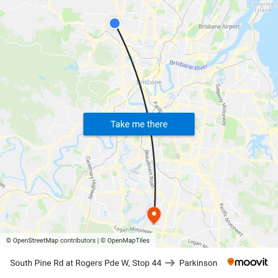 South Pine Rd at Rogers Pde W, Stop 44 to Parkinson map