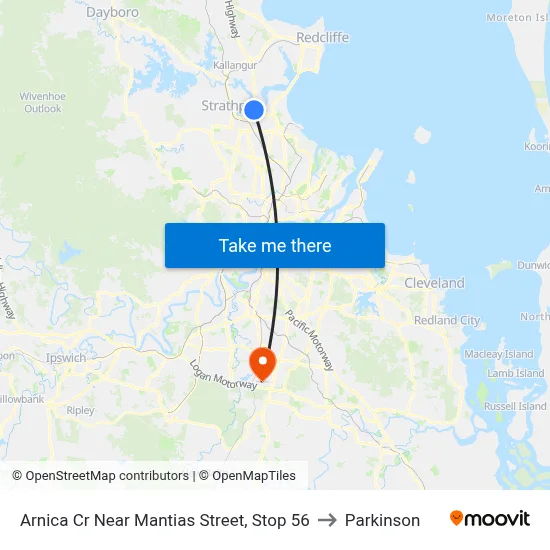 Arnica Cr Near Mantias Street, Stop 56 to Parkinson map