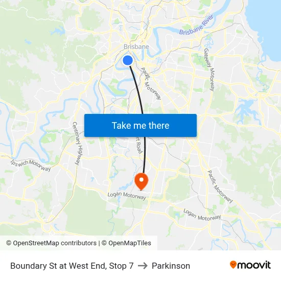 Boundary St at West End, Stop 7 to Parkinson map