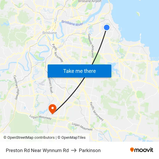 Preston Rd Near Wynnum Rd to Parkinson map
