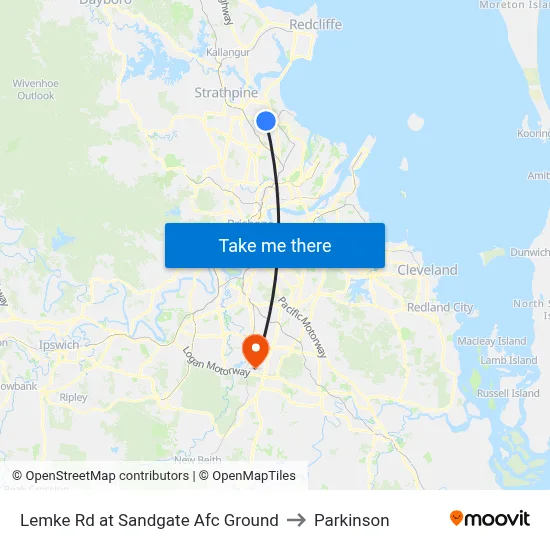 Lemke Rd at Sandgate Afc Ground to Parkinson map
