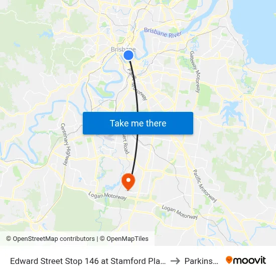 Edward Street Stop 146 at Stamford Plaza to Parkinson map