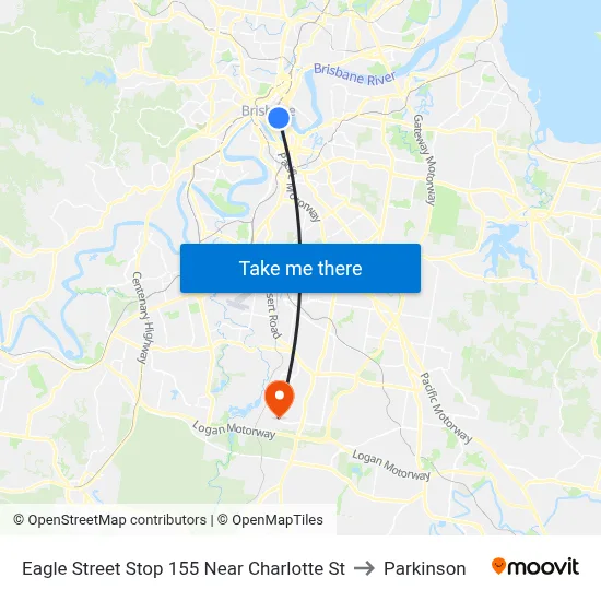 Eagle Street Stop 155 Near Charlotte St to Parkinson map