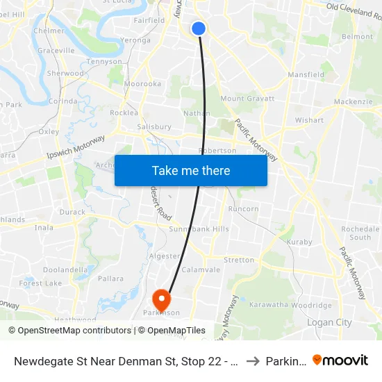 Newdegate St Near Denman St, Stop 22 - Temp Closure to Parkinson map