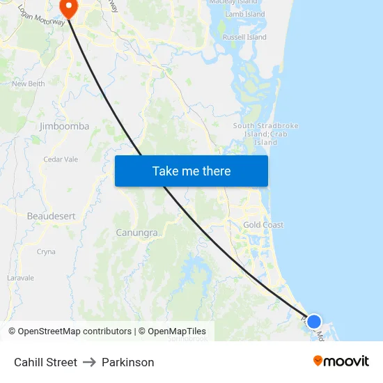 Cahill Street to Parkinson map