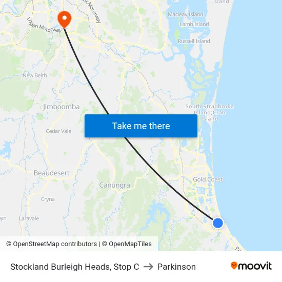 Stockland Burleigh Heads, Stop C to Parkinson map