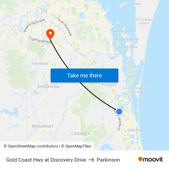 Gold Coast Hwy at Discovery Drive to Parkinson map