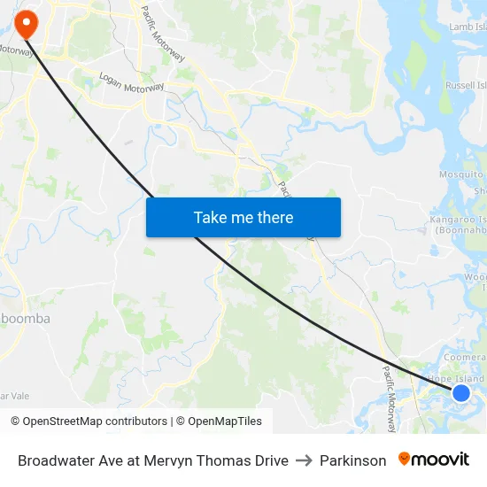 Broadwater Ave at Mervyn Thomas Drive to Parkinson map
