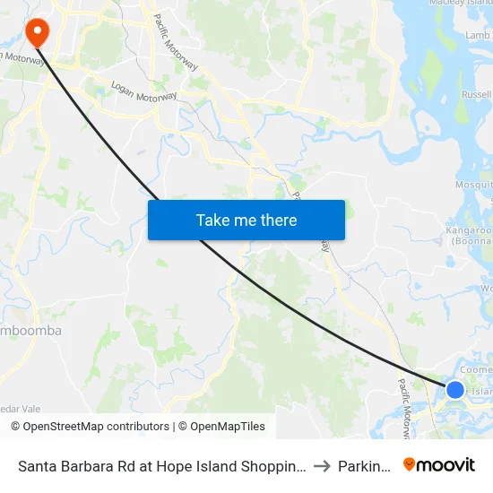Santa Barbara Rd at Hope Island Shopping Centre to Parkinson map