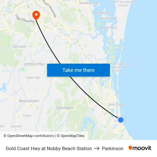 Gold Coast Hwy at Nobby Beach Station to Parkinson map