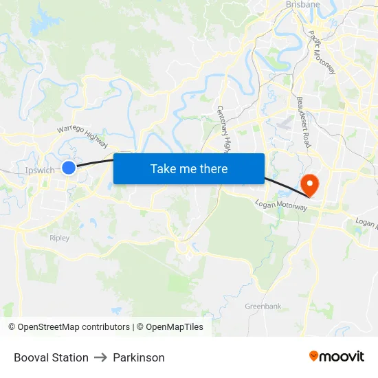 Booval Station to Parkinson map