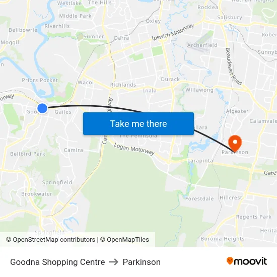Goodna Shopping Centre to Parkinson map