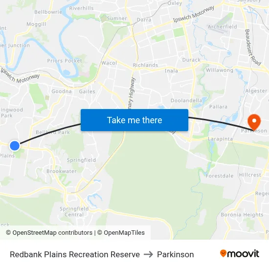 Redbank Plains Recreation Reserve to Parkinson map