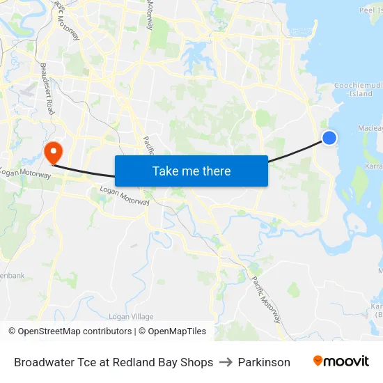 Broadwater Tce at Redland Bay Shops to Parkinson map