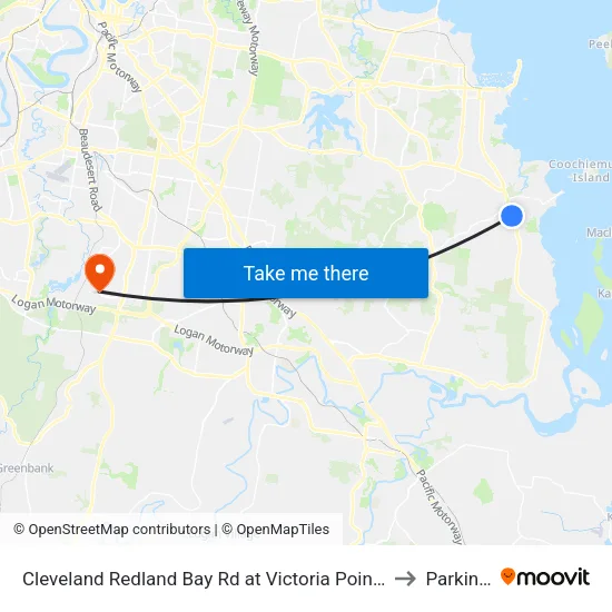 Cleveland Redland Bay Rd at Victoria Point High School to Parkinson map