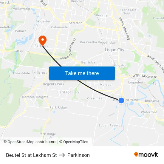 Beutel St at Lexham St to Parkinson map