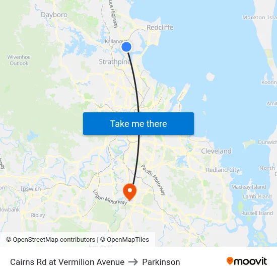 Cairns Rd at Vermilion Avenue to Parkinson map
