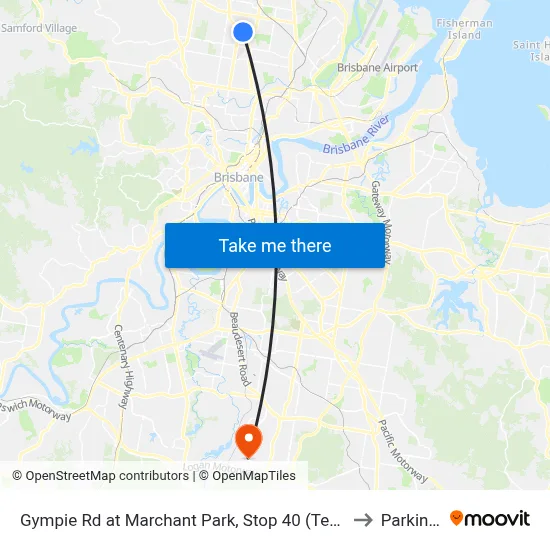 Gympie Rd at Marchant Park, Stop 40 (Temp Closure) to Parkinson map
