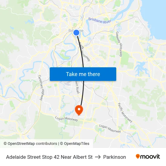 Adelaide Street Stop 42 Near Albert St to Parkinson map