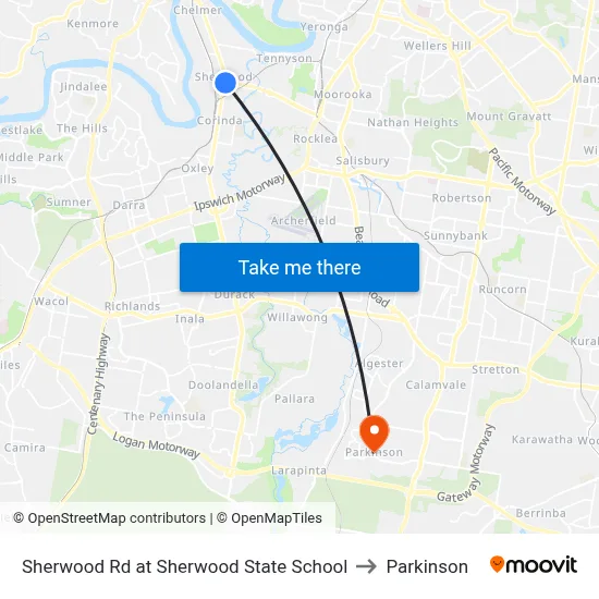 Sherwood Rd at Sherwood State School to Parkinson map