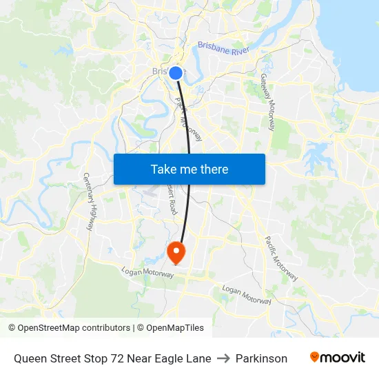 Queen Street Stop 72 Near Eagle Lane to Parkinson map