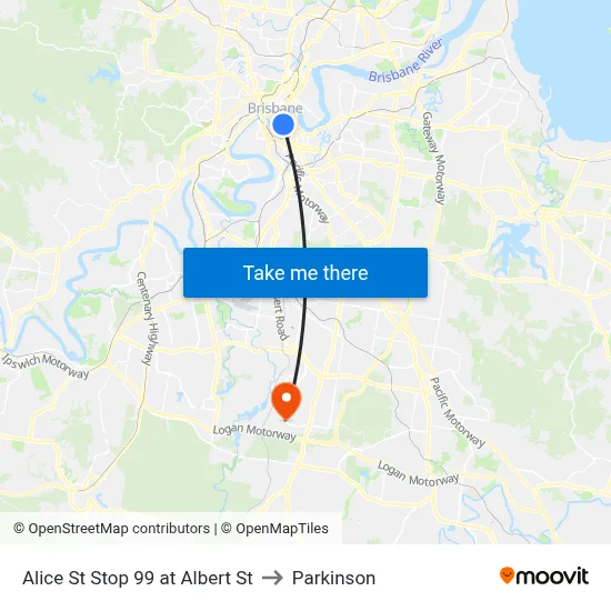 Alice St Stop 99 at Albert St to Parkinson map