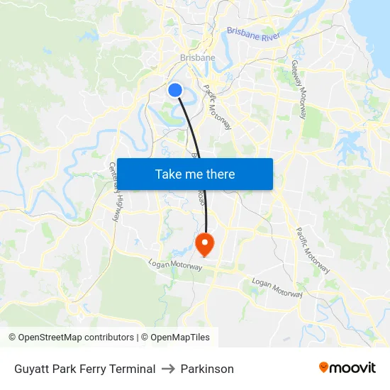 Guyatt Park Ferry Terminal to Parkinson map